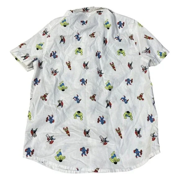 3 Marvel Boy's Shirts T-Shirt Button Front Blue White Lot of 3 Size 6 - Picture 9 of 10